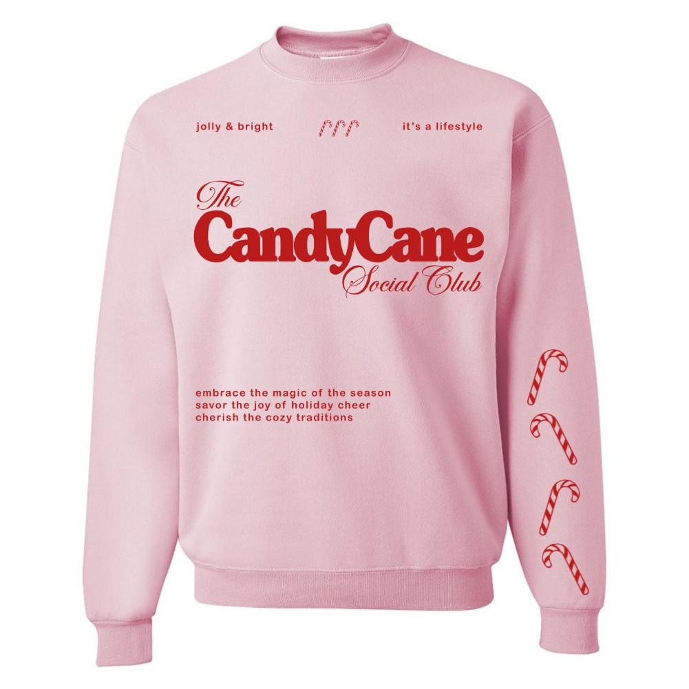 'Candy Cane Social Club' Crewneck Sweatshirt - United Monograms