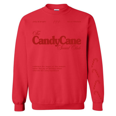 'Candy Cane Social Club' Crewneck Sweatshirt - United Monograms