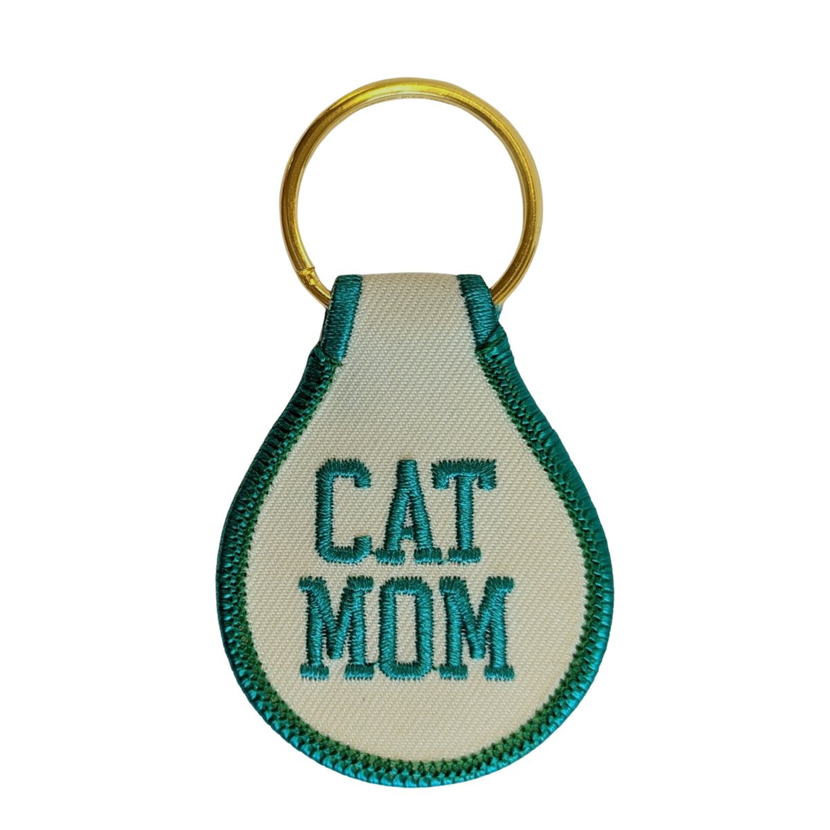 Cat Mom Embroidered Key Tag - United Monograms