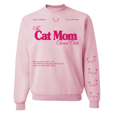 ‘Cat Mom Social Club' Crewneck Sweatshirt - United Monograms