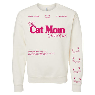 ‘Cat Mom Social Club' Crewneck Sweatshirt - United Monograms