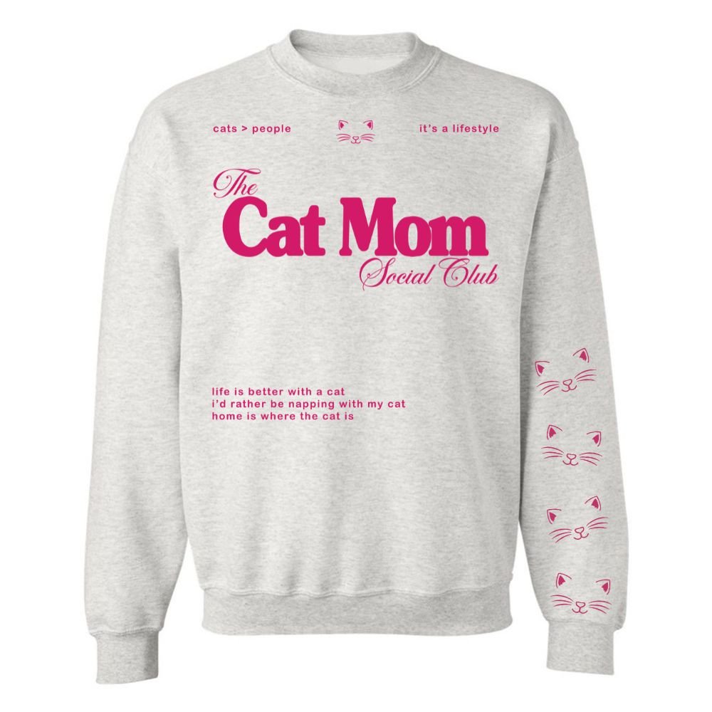 ‘Cat Mom Social Club' Crewneck Sweatshirt - United Monograms