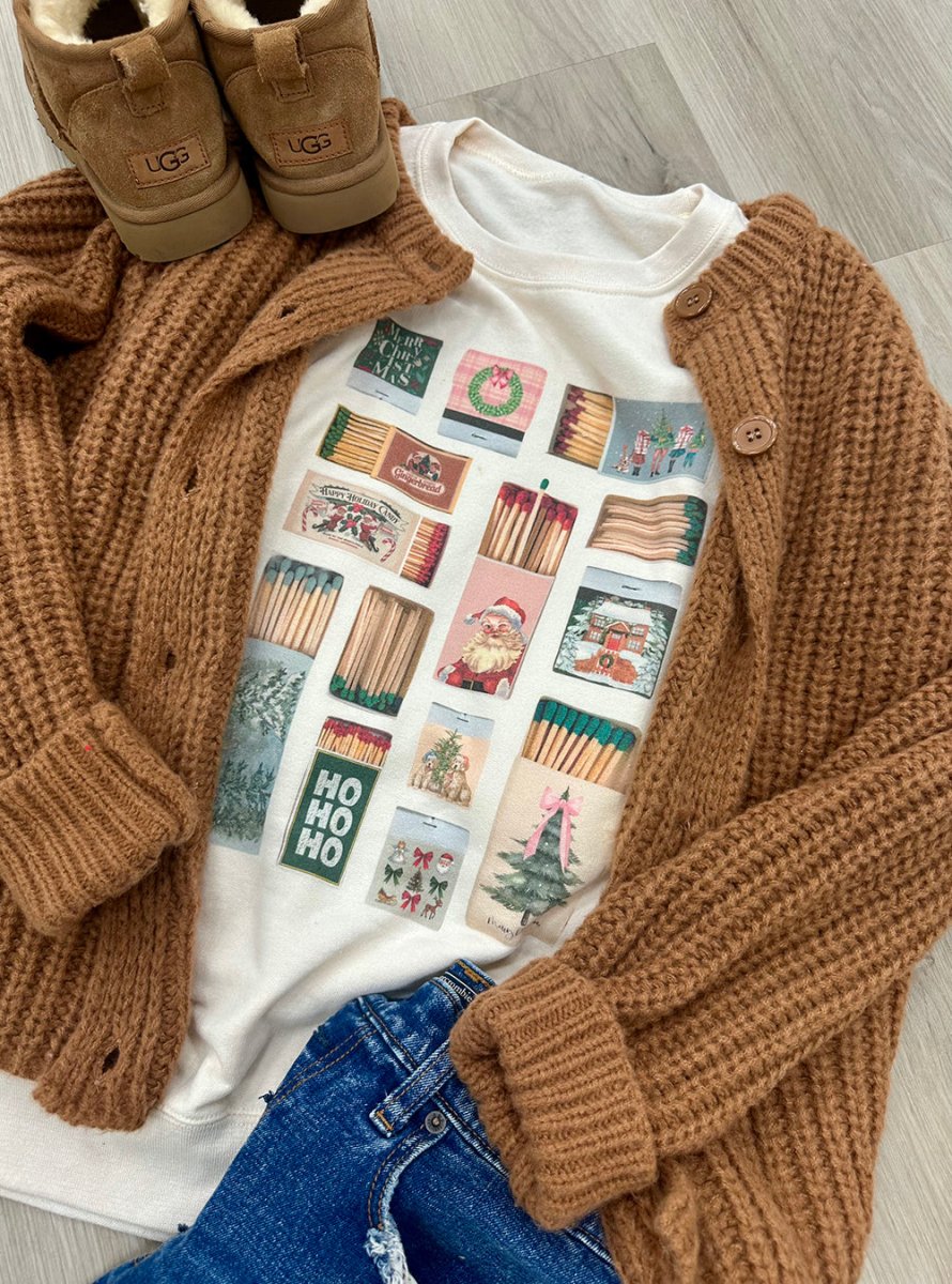 'Christmas Matchboxes' Crewneck Sweatshirt - United Monograms