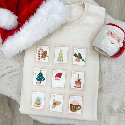 'Christmas Stamps' Crewneck Sweatshirt - United Monograms