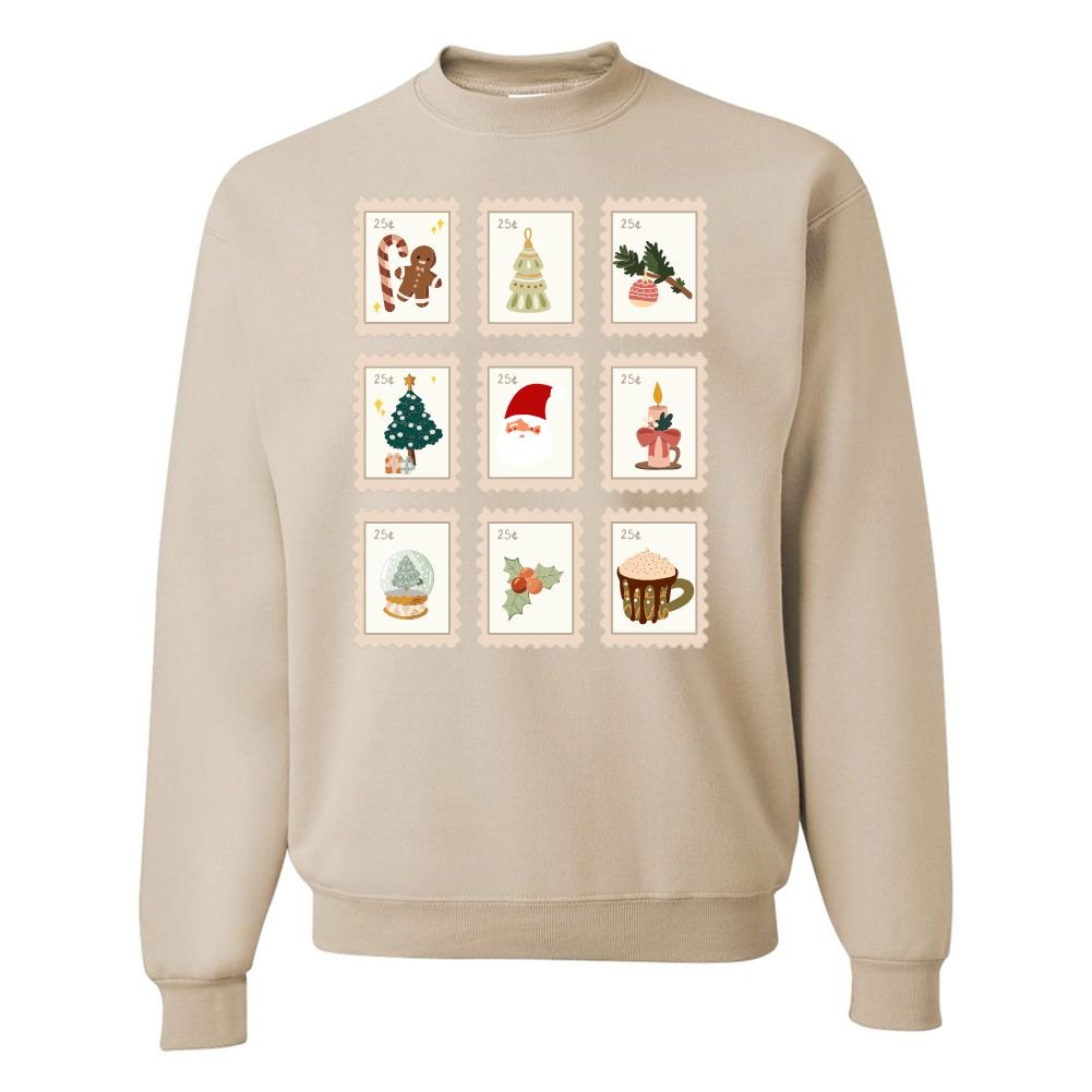 'Christmas Stamps' Crewneck Sweatshirt - United Monograms