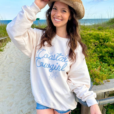 'Coastal Cowgirl' Crewneck Sweatshirt - United Monograms