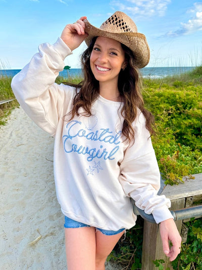 'Coastal Cowgirl' Crewneck Sweatshirt - United Monograms