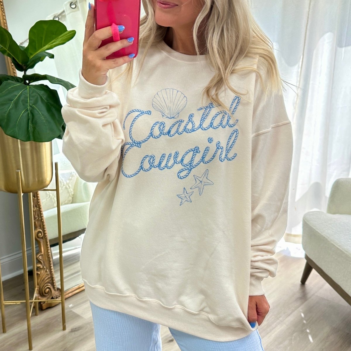 'Coastal Cowgirl' Crewneck Sweatshirt - United Monograms