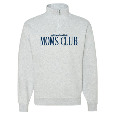 'Coffee & Cocktails Moms Club' Quarter Zip Sweatshirt - United Monograms