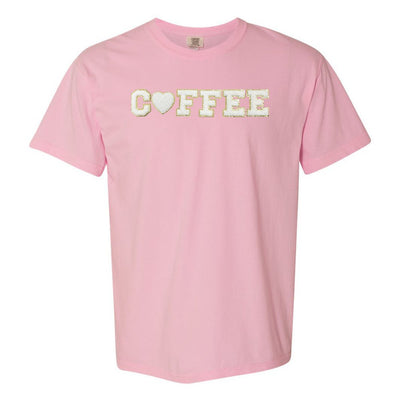 Coffee Heart Letter Patch Comfort Colors T-Shirt - United Monograms
