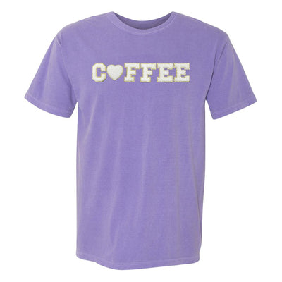 Coffee Heart Letter Patch Comfort Colors T-Shirt - United Monograms