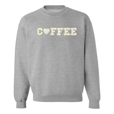 Coffee Heart Letter Patch Crewneck Sweatshirt - United Monograms