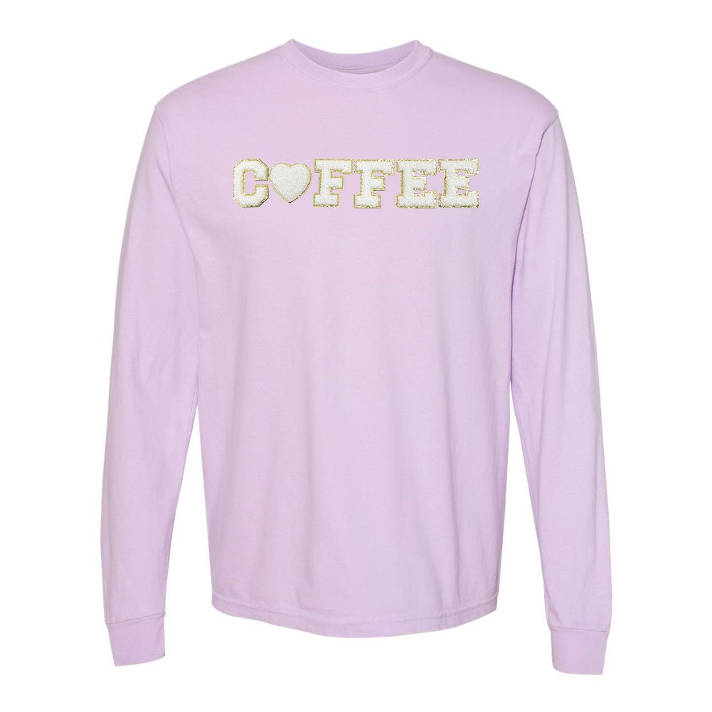 Coffee Heart Letter Patch Long Sleeve T-Shirt - United Monograms