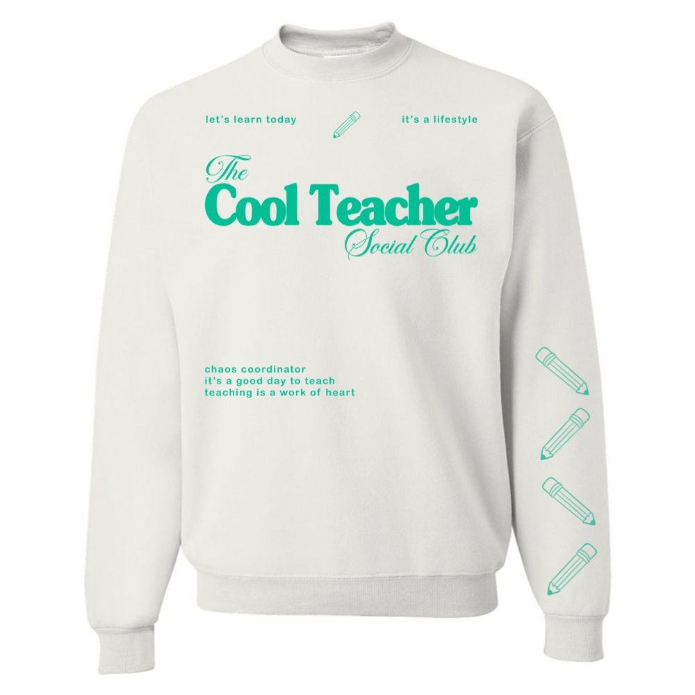 ‘Cool Teacher Social Club' Crewneck Sweatshirt - United Monograms