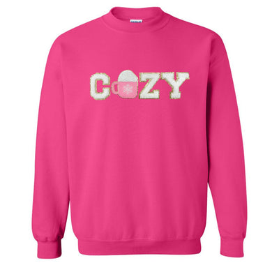 'Cozy' Letter Patch Crewneck Sweatshirt - United Monograms
