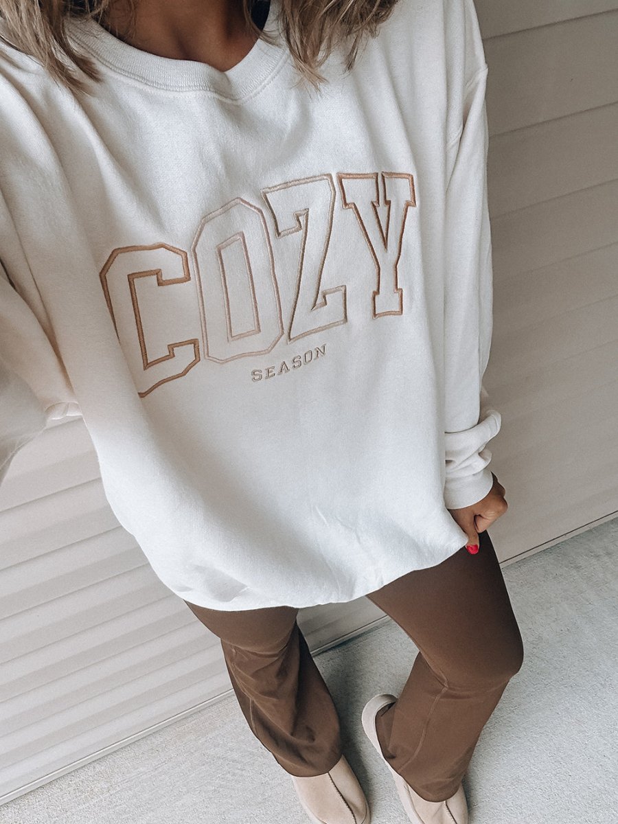 'Cozy Season' Embroidered Crewneck Sweatshirt - United Monograms