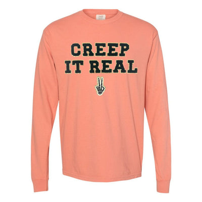 'Creep It Real' Letter Patch Comfort Colors Long Sleeve T-Shirt - United Monograms