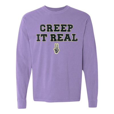 'Creep It Real' Letter Patch Comfort Colors Long Sleeve T-Shirt - United Monograms