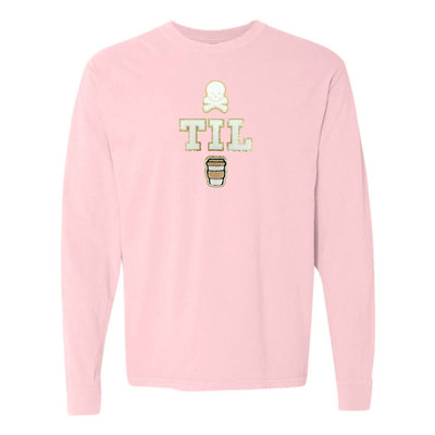 'Dead Til Coffee' Letter Patch Long Sleeve T-Shirt - United Monograms
