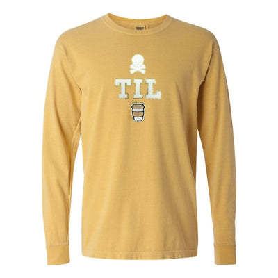 'Dead Til Coffee' Letter Patch Long Sleeve T-Shirt - United Monograms
