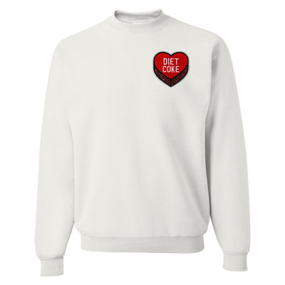 'Diet Coke Candy Heart' Letter Patch Crewneck Sweatshirt - United Monograms