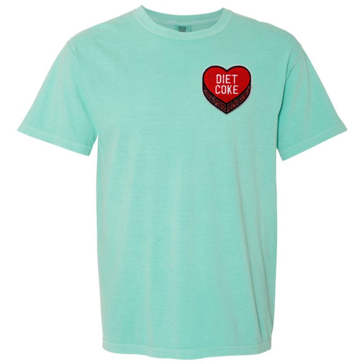 'Diet Coke Candy Heart' Letter Patch T-Shirt - United Monograms
