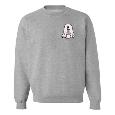 'Diet Coke Ghost' Embroidered Crewneck Sweatshirt - United Monograms