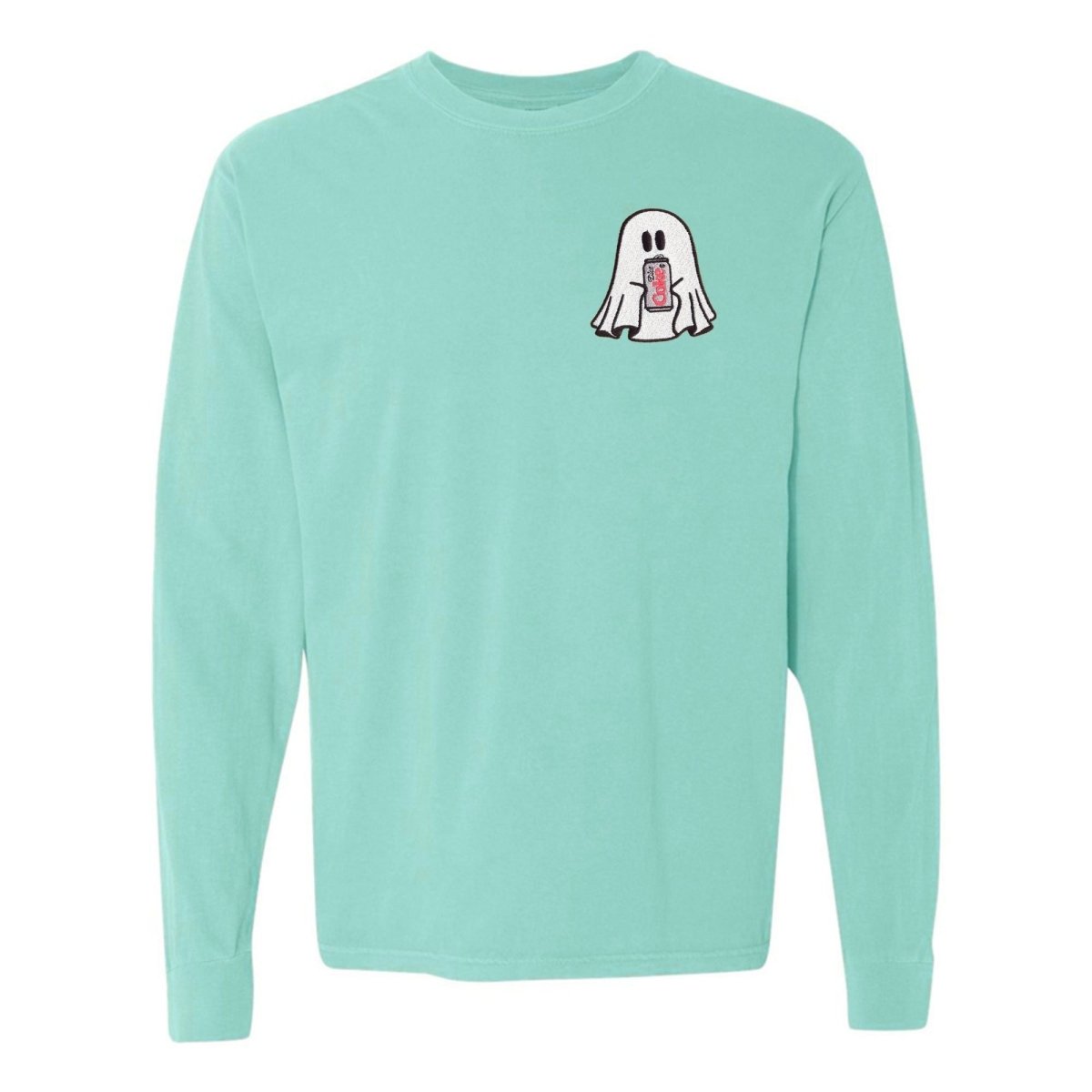'Diet Coke Ghost' Embroidered Long Sleeve T-Shirt - United Monograms