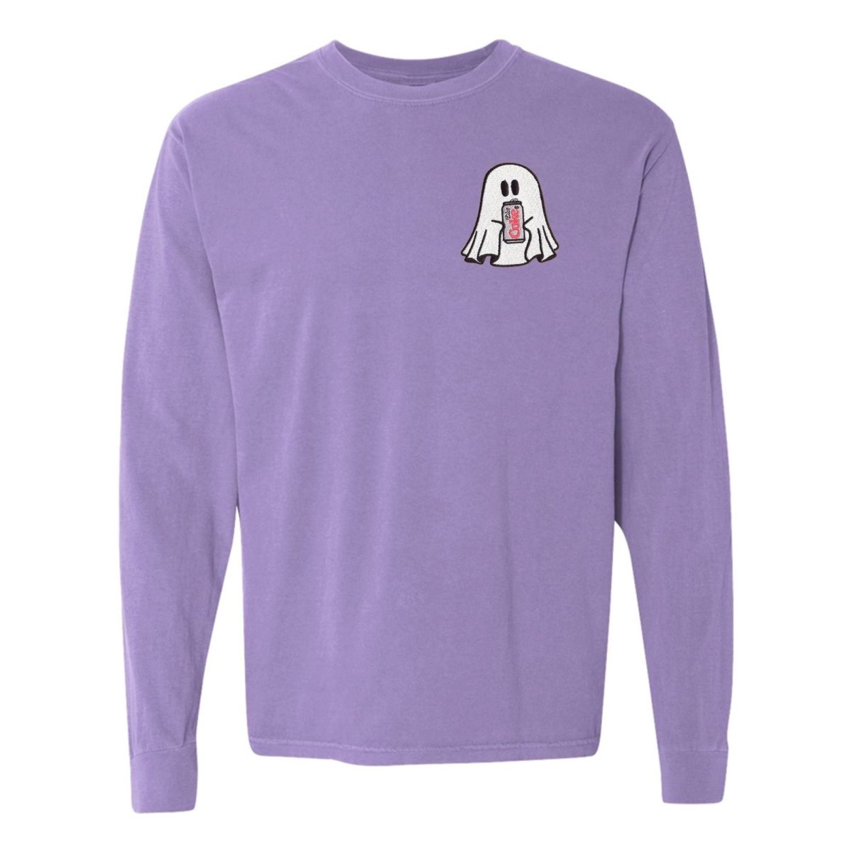 'Diet Coke Ghost' Embroidered Long Sleeve T-Shirt - United Monograms