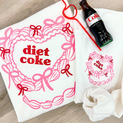 'Diet Coke Heart Cake' Front & Back Crewneck Sweatshirt - United Monograms