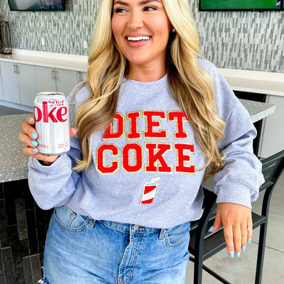 'Diet Coke' Letter Patch Crewneck Sweatshirt - United Monograms