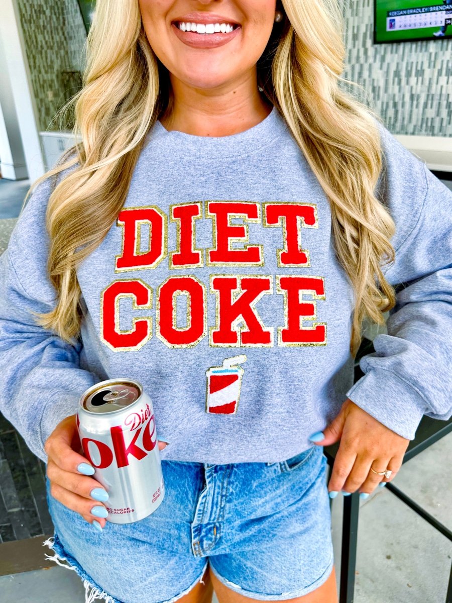 'Diet Coke' Letter Patch Crewneck Sweatshirt - United Monograms