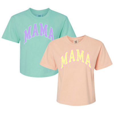 'Distressed Varsity Mama' Boxy T-Shirt - United Monograms