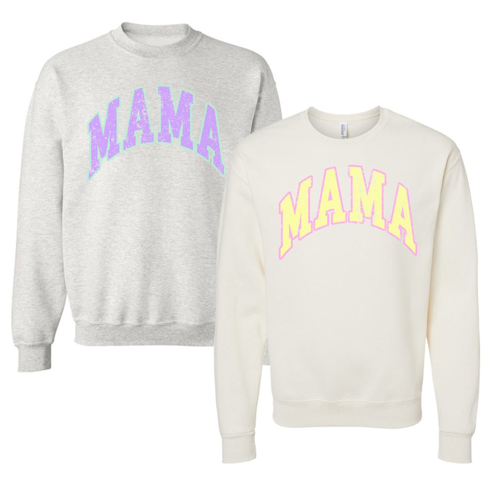 'Distressed 'Varsity 'Mama' Crewneck Sweatshirt - United Monograms