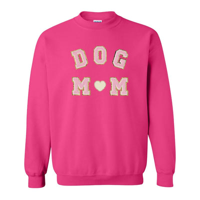 Dog Mom Letter Patch Crewneck Sweatshirt - United Monograms