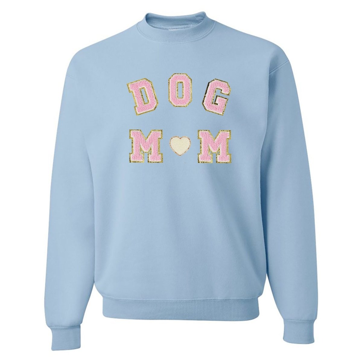 Dog Mom Letter Patch Crewneck Sweatshirt - United Monograms