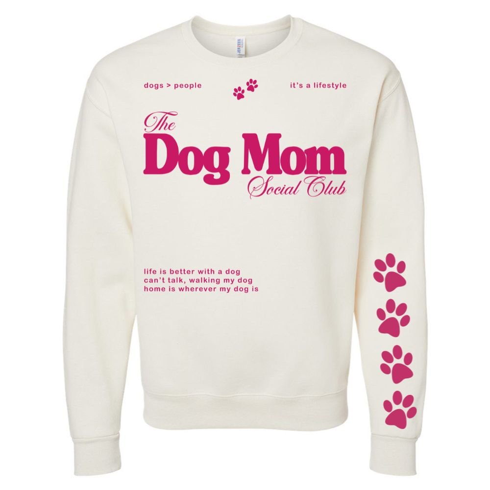 ‘Dog Mom Social Club' Crewneck Sweatshirt - United Monograms