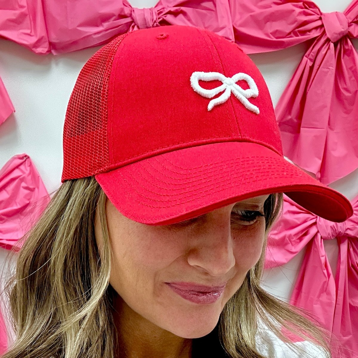 Embroidered 3D Bow Trucker Hat - United Monograms