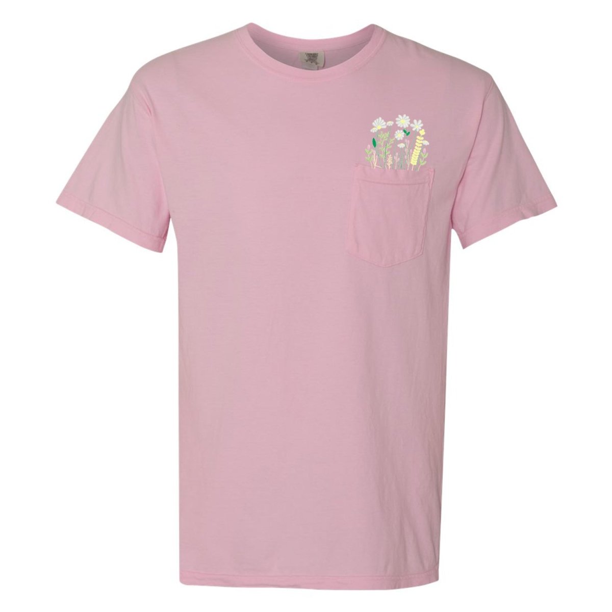 Embroidered 'Floral Pocket' Pocket T-Shirt - United Monograms
