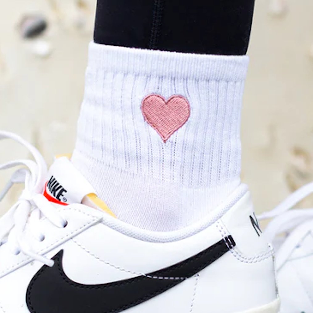 Embroidered Heart Crew Socks - United Monograms
