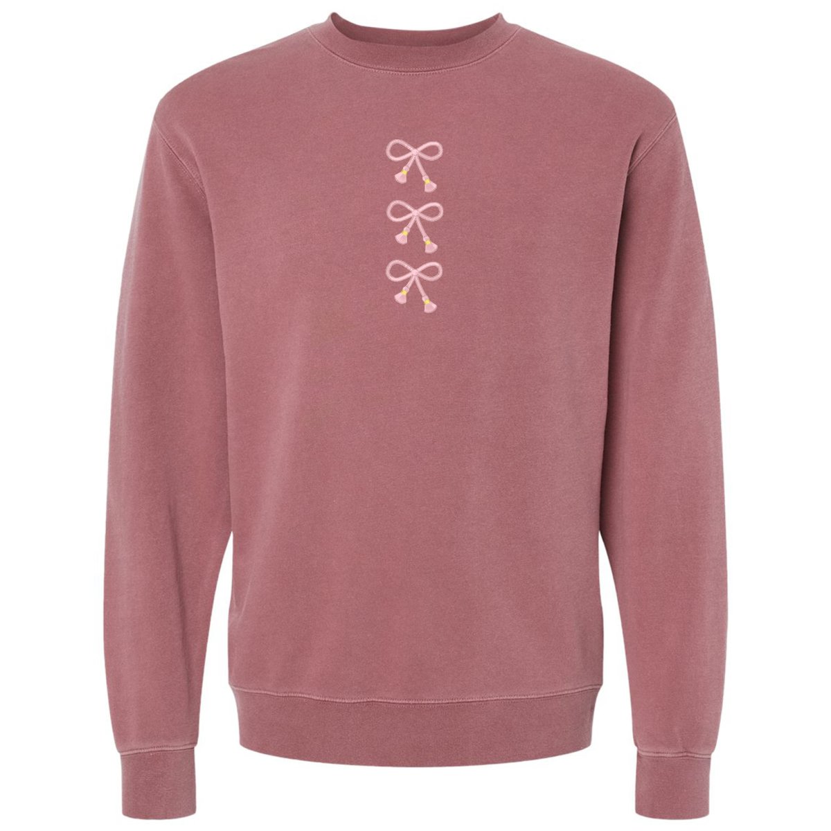 Embroidered Tasseled 'Bows' Cozy Crew - United Monograms
