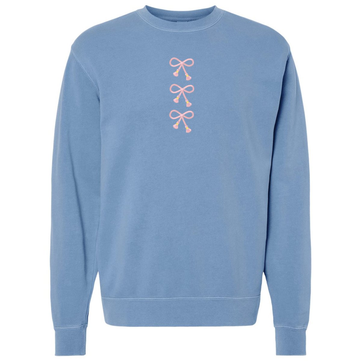 Embroidered Tasseled 'Bows' Cozy Crew - United Monograms