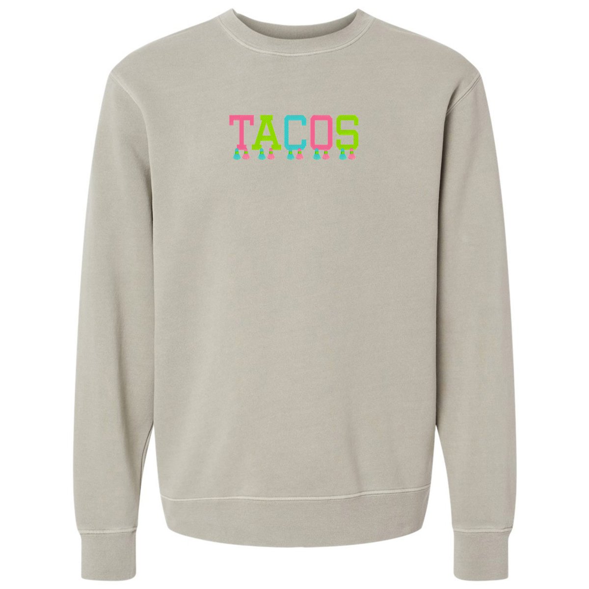 Embroidered Tasseled 'Tacos' Cozy Crew - United Monograms