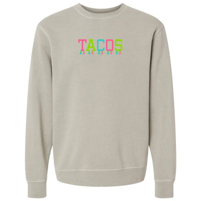 Embroidered Tasseled 'Tacos' Cozy Crew - United Monograms