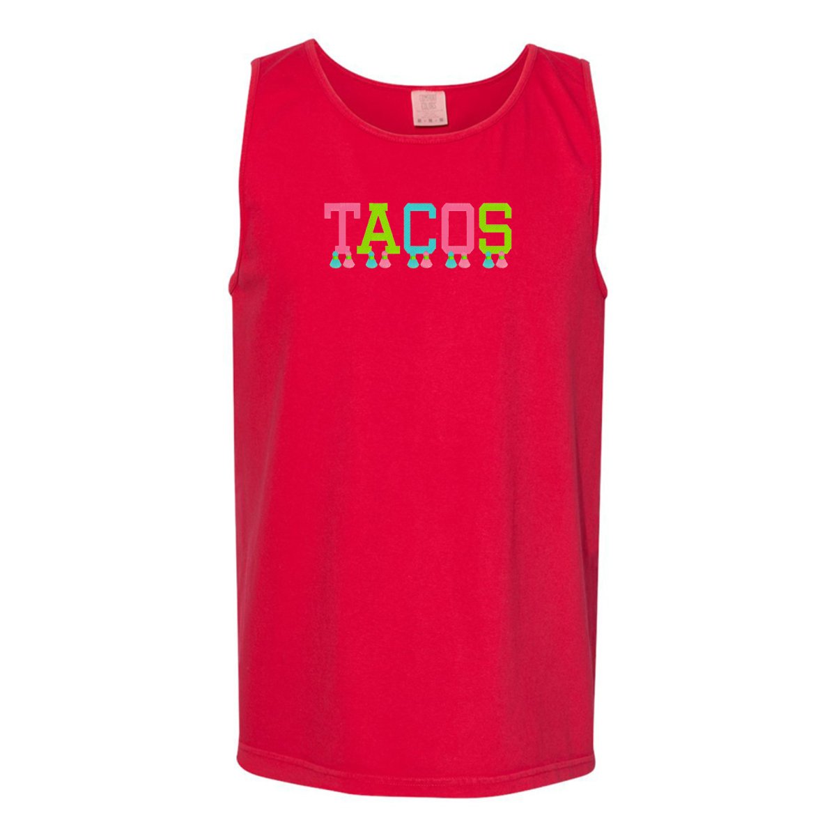 Embroidered Tasseled 'Tacos' Tank Top - United Monograms