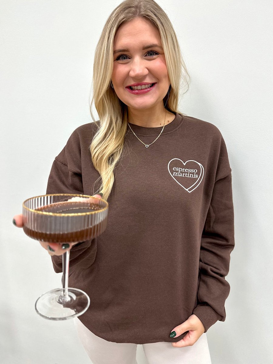 'Espresso Martini Candy Heart' Crewneck Sweatshirt - United Monograms