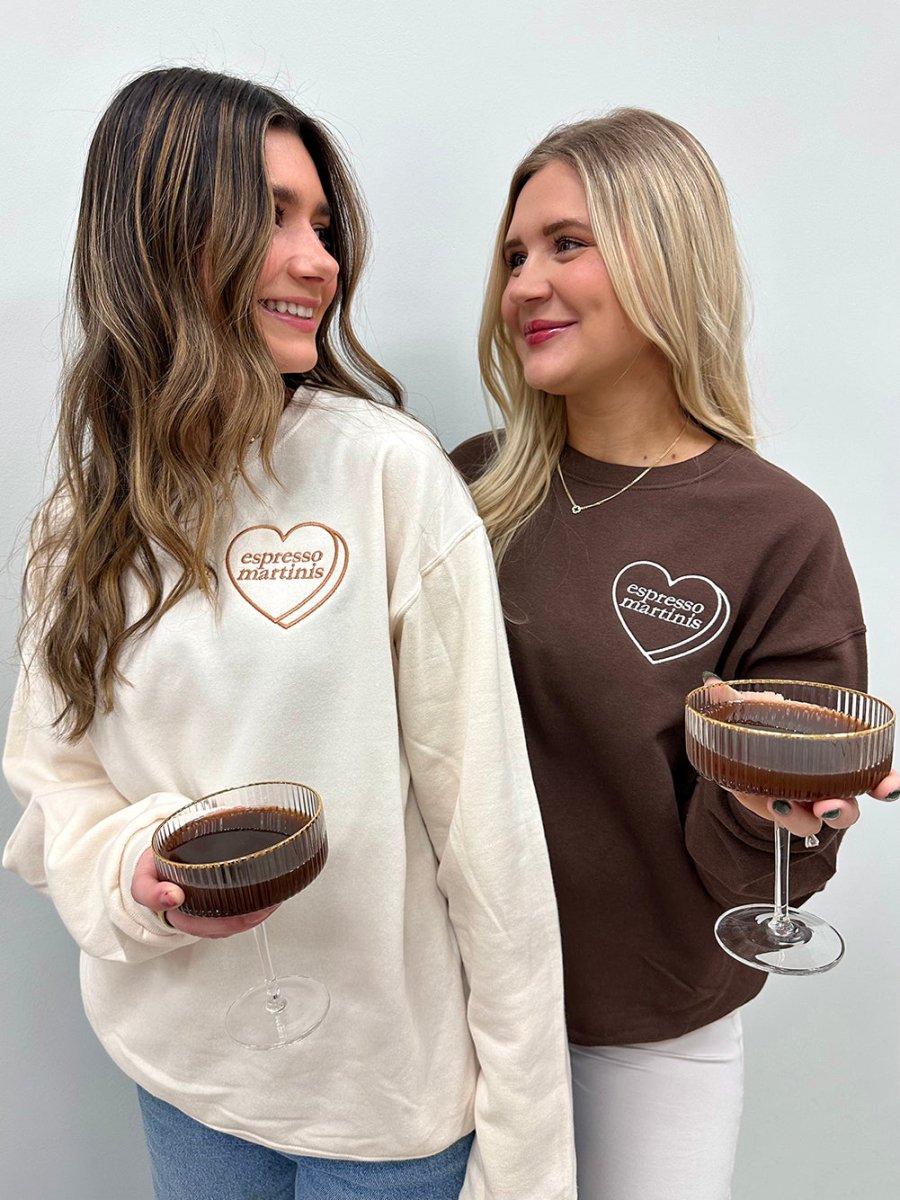 'Espresso Martini Candy Heart' Crewneck Sweatshirt - United Monograms