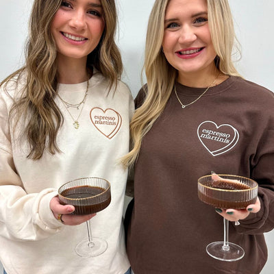 'Espresso Martini Candy Heart' Crewneck Sweatshirt - United Monograms