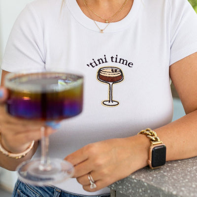 'Espresso 'Tini Time' Ribbed Tee - United Monograms