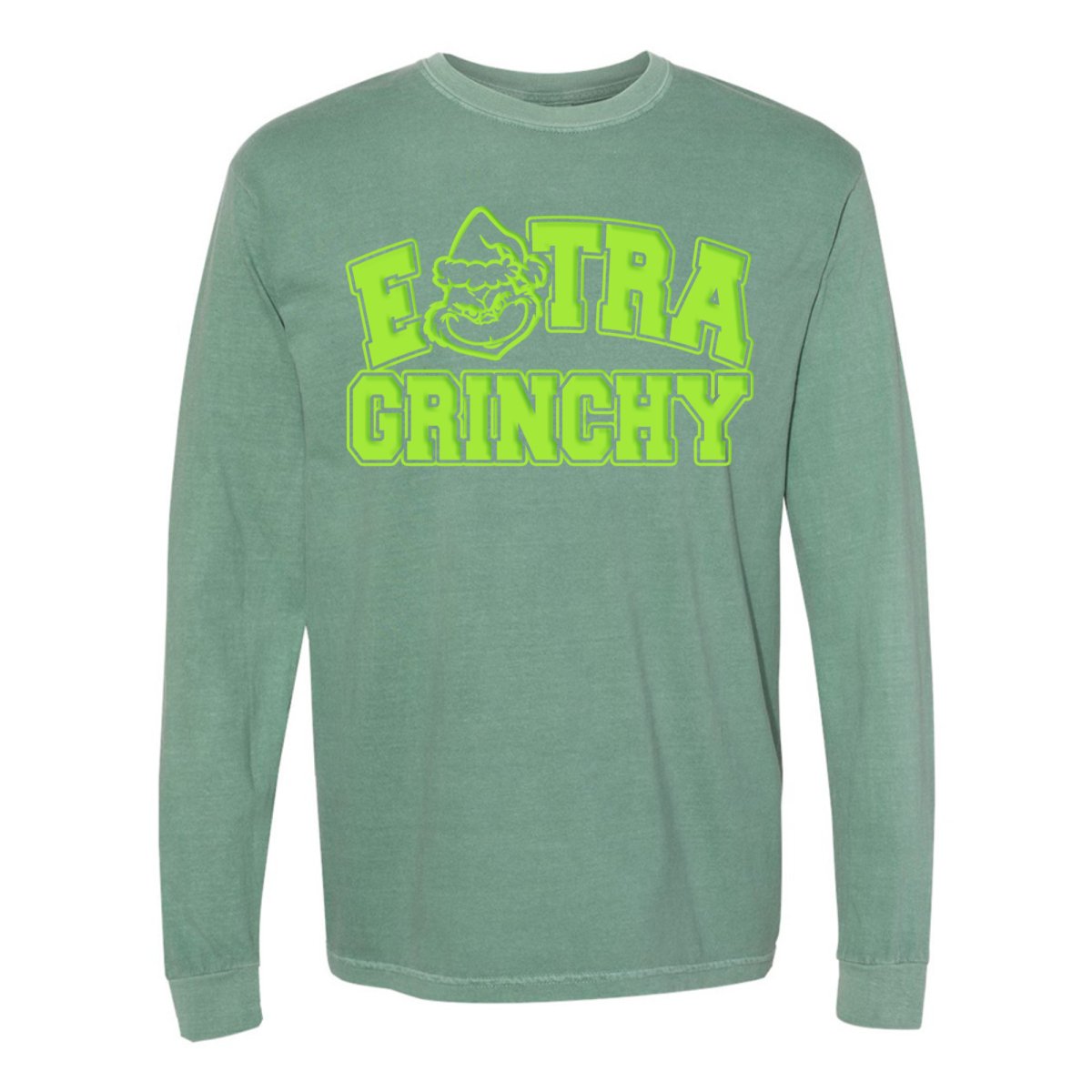 'Extra Grinchy' Puff Long Sleeve T - Shirt - United Monograms